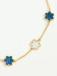 White & Navy Clover Necklace