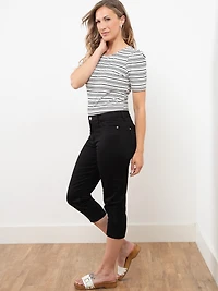 Lilly Black Denim Capris