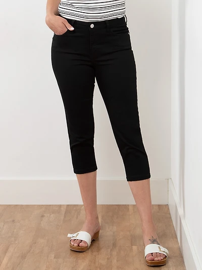 Lilly Black Denim Capris