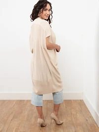 Petite Long Knit Cocoon Cover Up