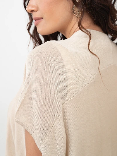 Petite Long Knit Cocoon Cover Up