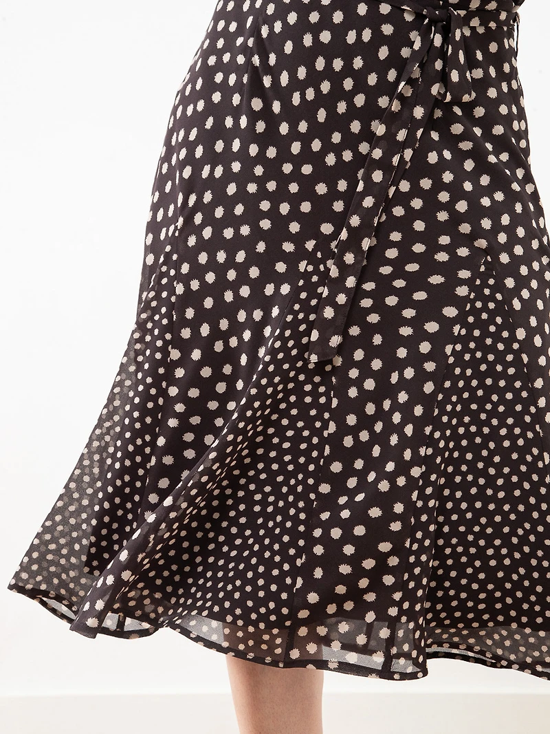 Chiffon Flutter Sleeve Mocha Dress