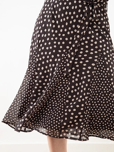 Chiffon Flutter Sleeve Mocha Dress
