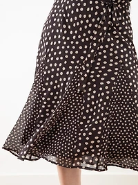 Chiffon Flutter Sleeve Mocha Dress