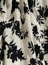 Cream/Black Floral Peasant Bubble Knit Top by Jules & Leopold
