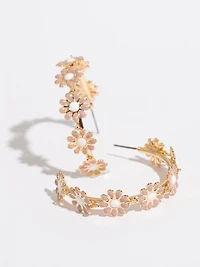 Dusty Pink Floral Hoops
