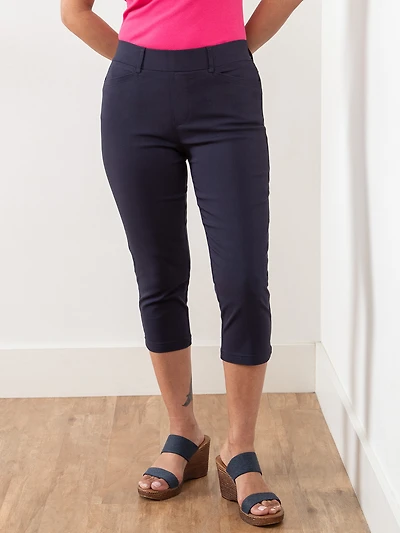 Emily Navy Microtwill Capris