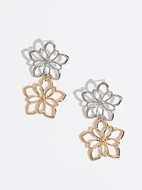 Gold & Silver Tiered Flower Earrings