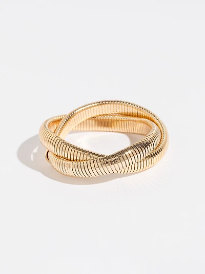 Gold Double Wrap Snake Bracelet