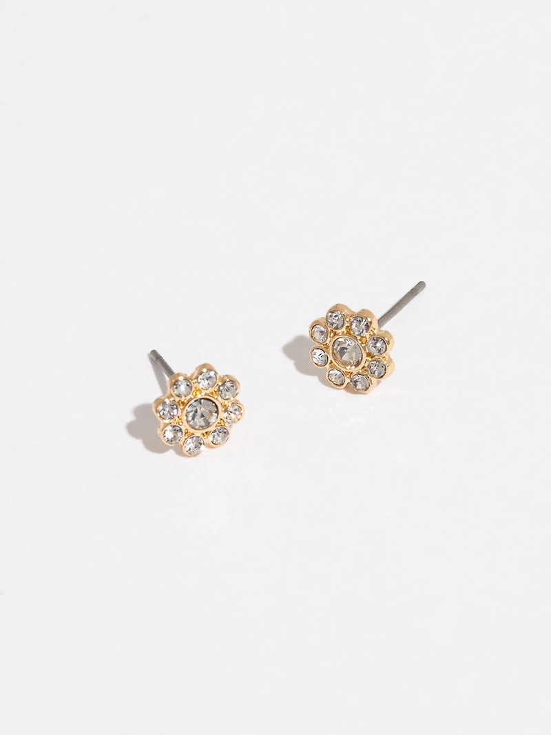 Gold Floral Earring Trio