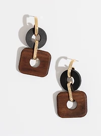 Gold/Black/Brown Wooded Earrings
