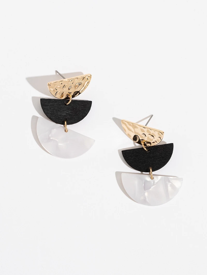 Gold/Black/Ivory Geo Shaped Earrings