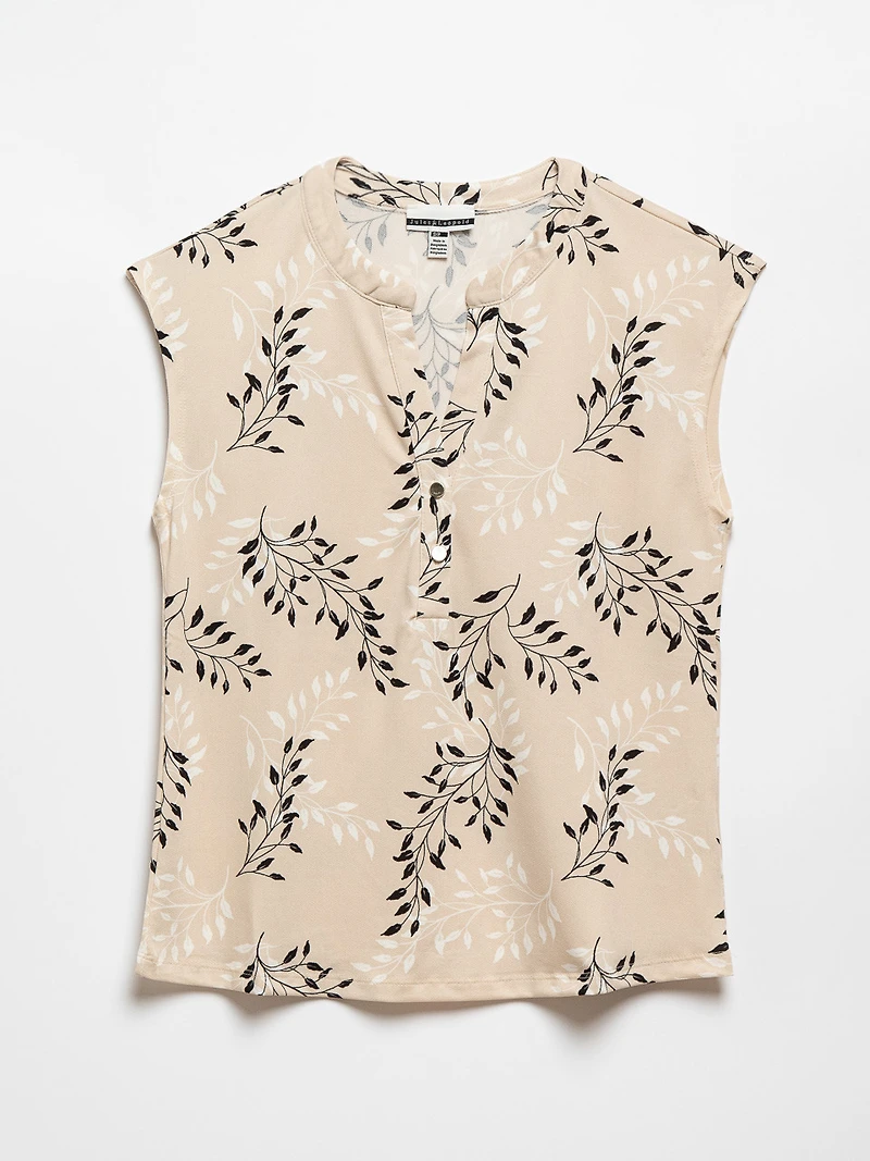 Ivory Cap Sleeve 2-Button Top by Jules & Leopold