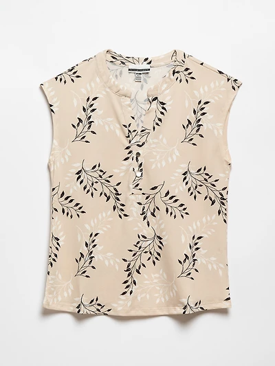 Ivory Cap Sleeve 2-Button Top by Jules & Leopold