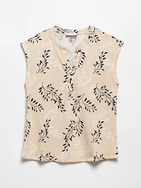Ivory Cap Sleeve 2-Button Top by Jules & Leopold