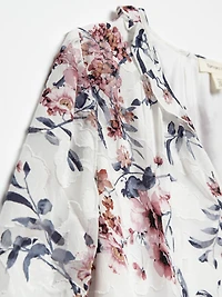 Jacquard Chiffon Bubble Hem Blouse by Tamara H.