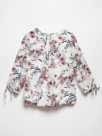 Jacquard Chiffon Bubble Hem Blouse by Tamara H.