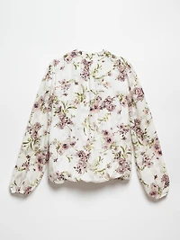 Neutral Floral Jacquard Chiffon Blouse by Autres Filles