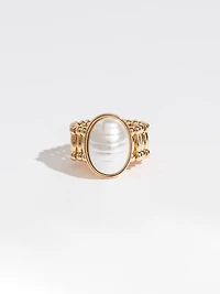 Pearl and Gold Stretch Ring