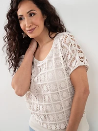 Petite Crochet Layered Top