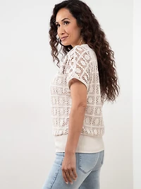 Petite Crochet Layered Top