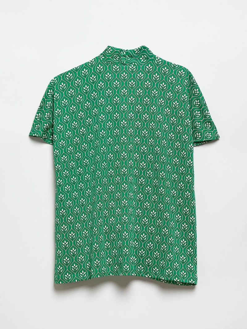 Petite Short Sleeve Stretch Crepe Top by Jules & Leopold
