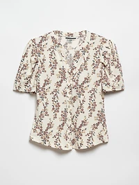 Short Sleeve Button Front Top by Jules & Leopold