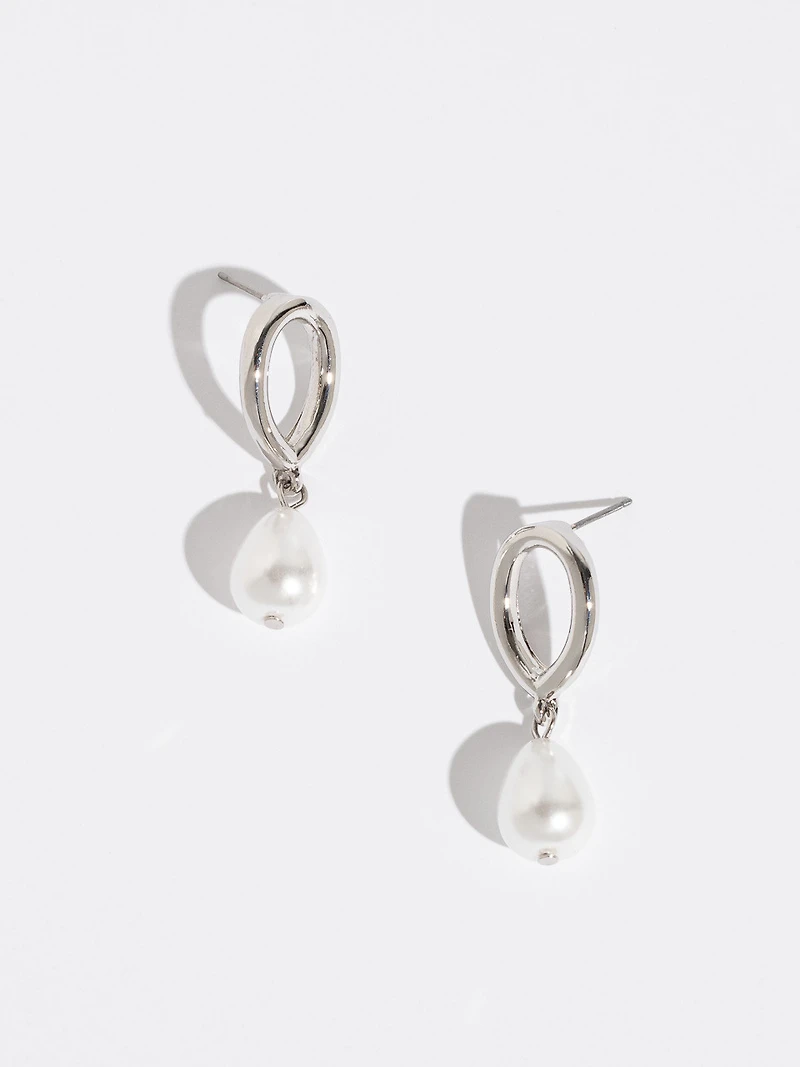 Silver and Pearl Drop Earrings