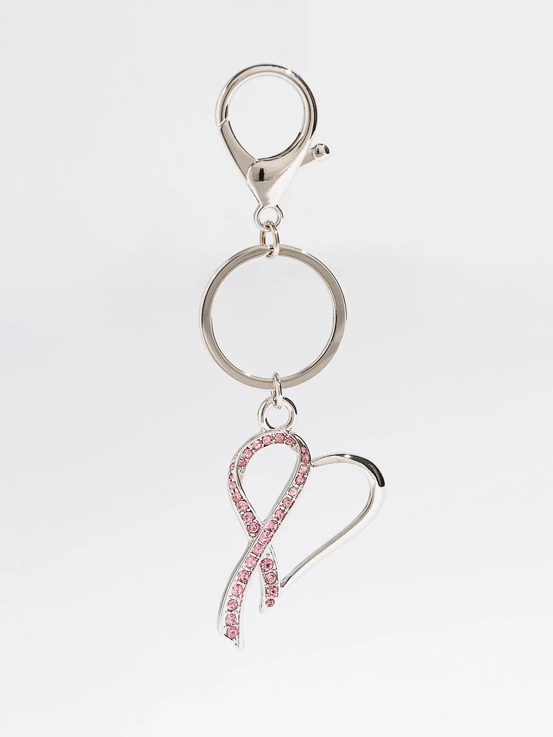 Silver/Pink Breast Cancer Key Chain