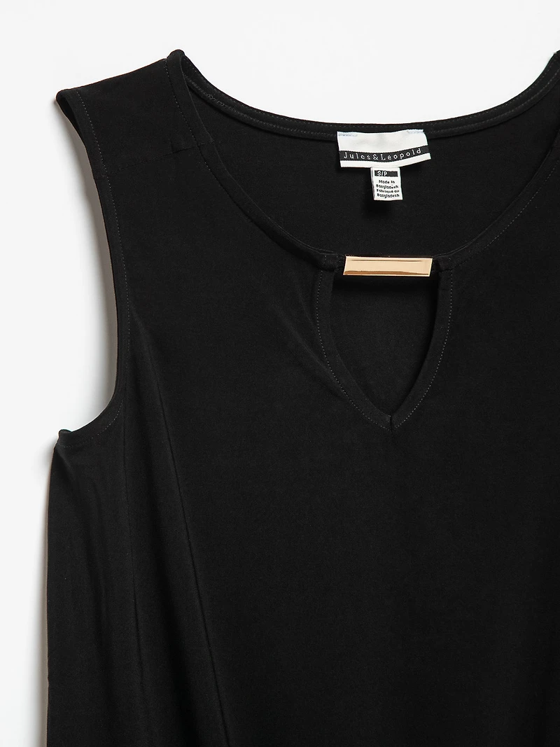 Sleeveless Black Top with Hardware by Jules & Leopold
