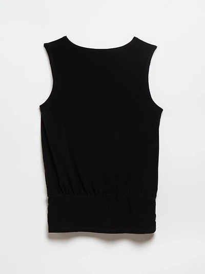 Sleeveless Black Top with Hardware by Jules & Leopold