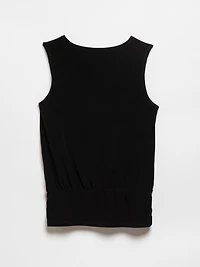 Sleeveless Black Top with Hardware by Jules & Leopold