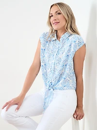 Haver + Blair Short Sleeve Tie Front Top