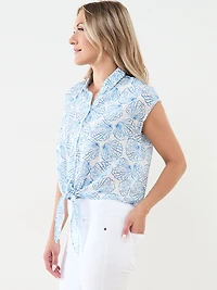 Haver + Blair Short Sleeve Tie Front Top