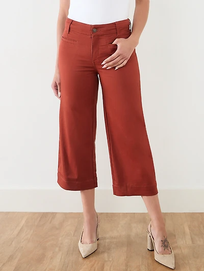 Haylie Terracotta Wide Leg Crop Pant