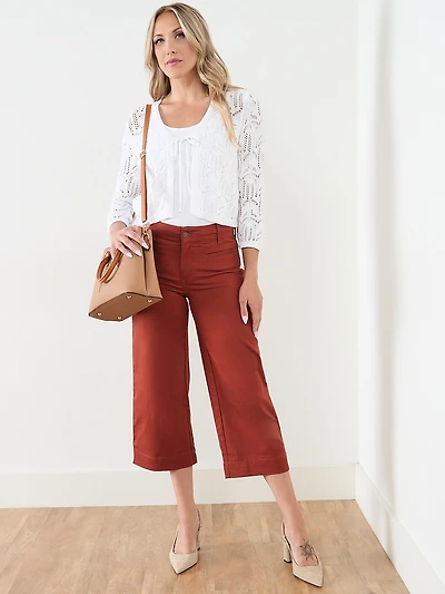 Haylie Terracotta Wide Leg Crop Pant