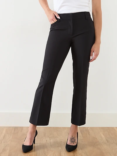 Leah Bow-Back Ankle Pant in Black