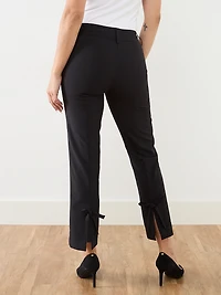 Leah Bow-Back Ankle Pant in Black
