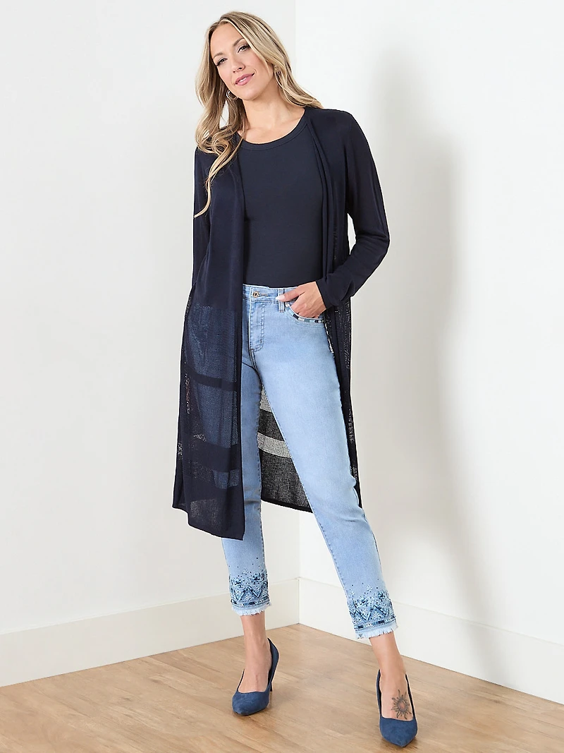 Lilly Embroidered Slim Ankle Jean