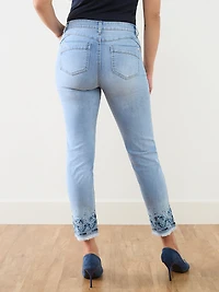 Lilly Embroidered Slim Ankle Jean