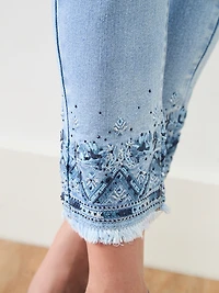 Lilly Embroidered Slim Ankle Jean