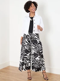 Petite Air Flow Tie Front Wide-Leg Pant