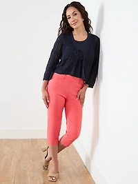 Petite Crochet Knit Tie Front Shrug