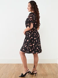 Petite Fit and Flare Knee Length Dress