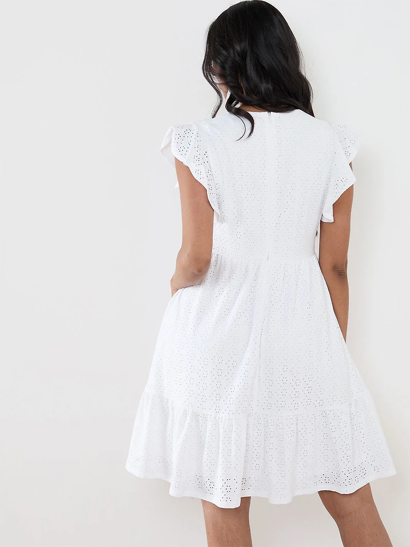 Petite Knit Eyelet Fit 'N Flare Dress