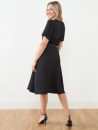 Ruffle Front Midi Length Dress