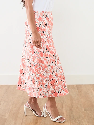 Petite Satin Back Crepe Midi Skirt