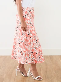 Petite Satin Back Crepe Midi Skirt