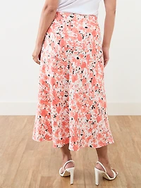 Petite Satin Back Crepe Midi Skirt