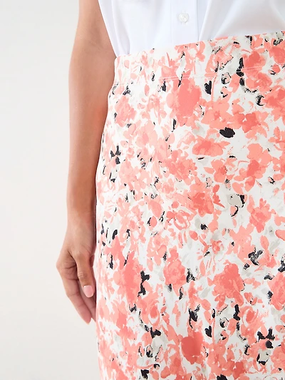 Petite Satin Back Crepe Midi Skirt